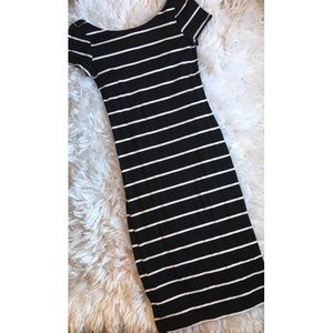 Striped Bodycon Midi Dress